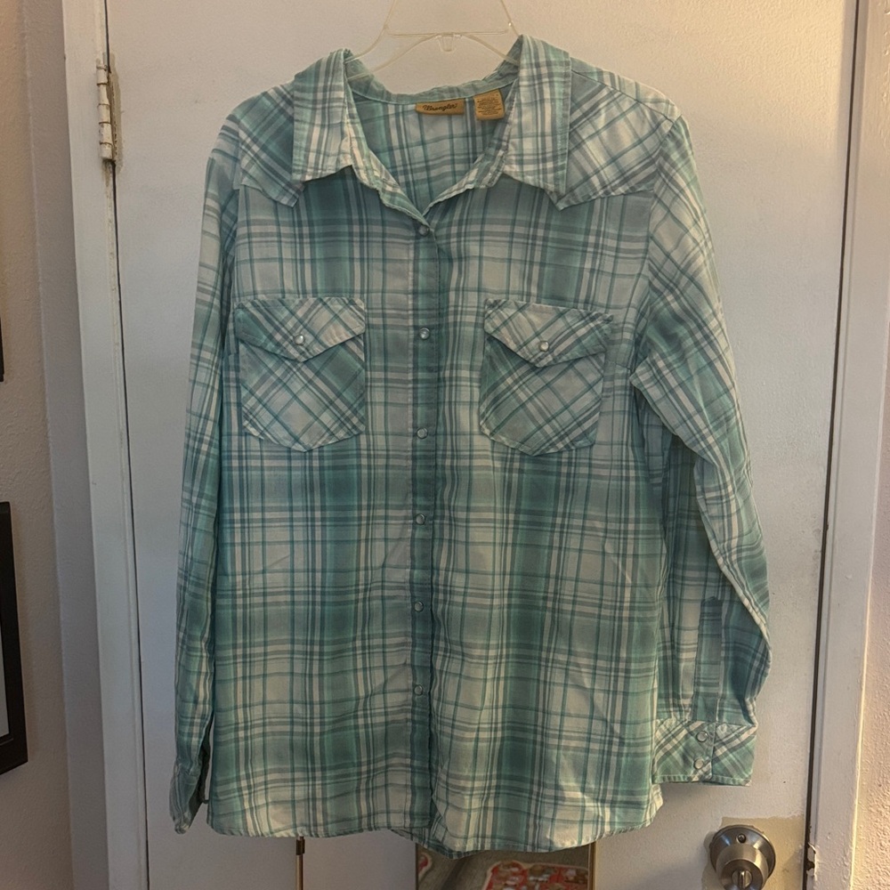 Wrangler Turquoise Checkered Shirt
